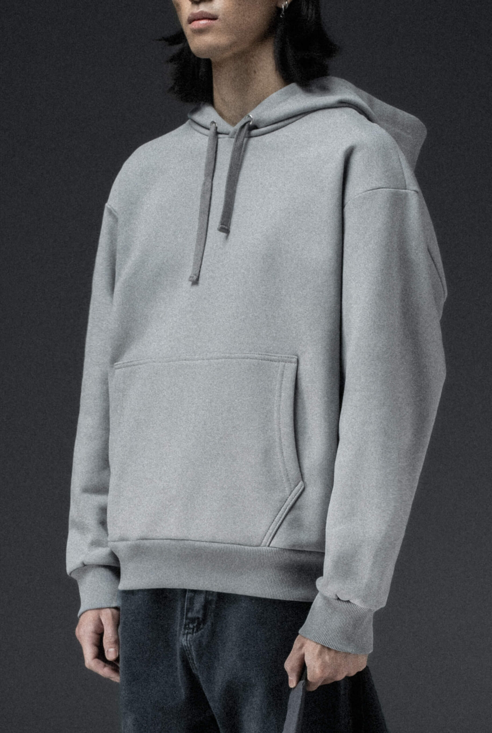 Imagen 2 de Hoodie Boxy Gris Claro