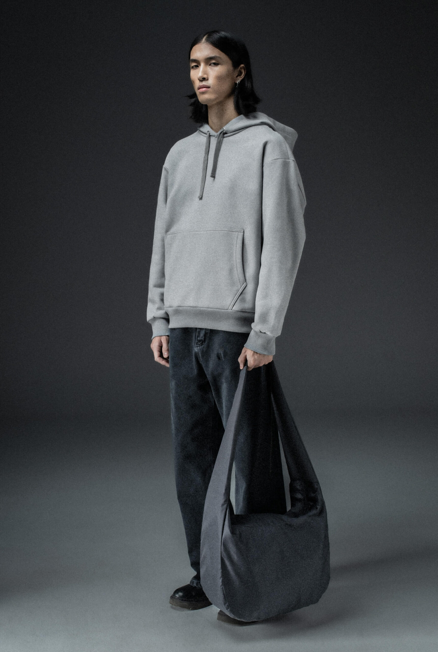 Imagen 4 de Hoodie Boxy Gris Claro