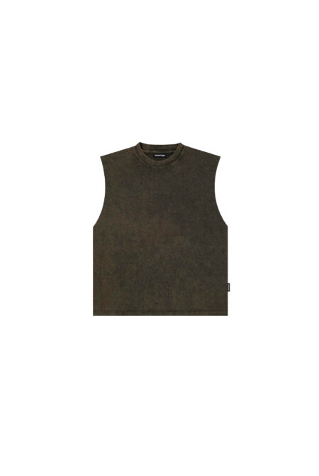 Remera Sin Mangas Boxy Marrón Wash