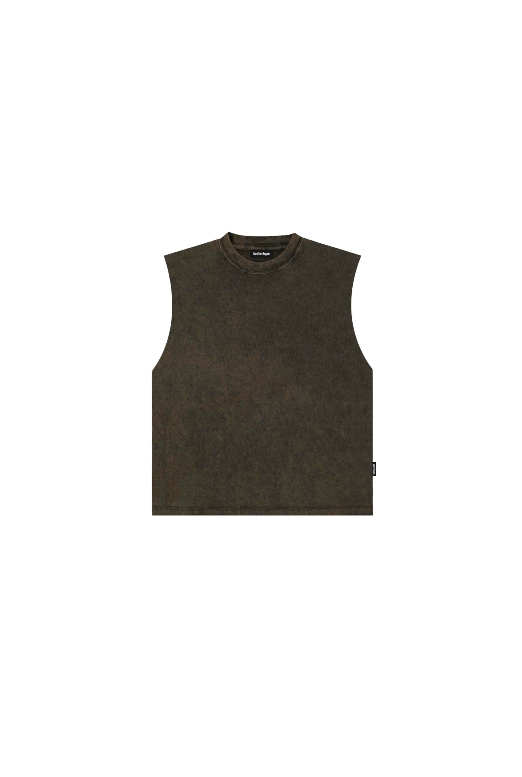 Remera Sin Mangas Boxy Marrón Wash