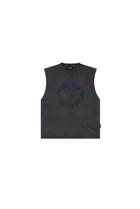 Remera sin Mangas Caballos Acid Wash