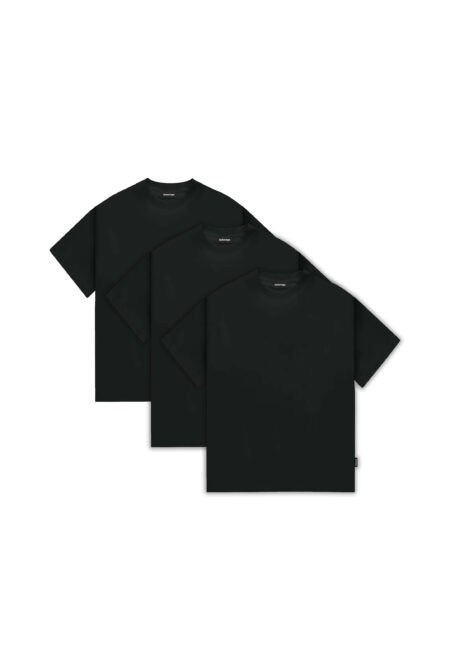 Pack x3 Remera Boxy Negra