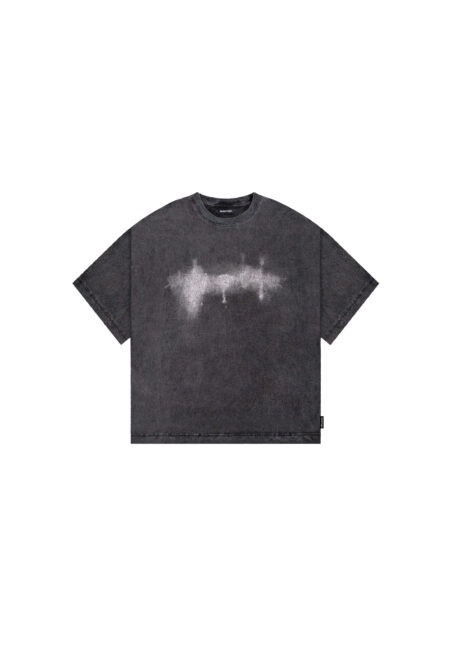 Remera Boxy Hazy Negro Acid Wash