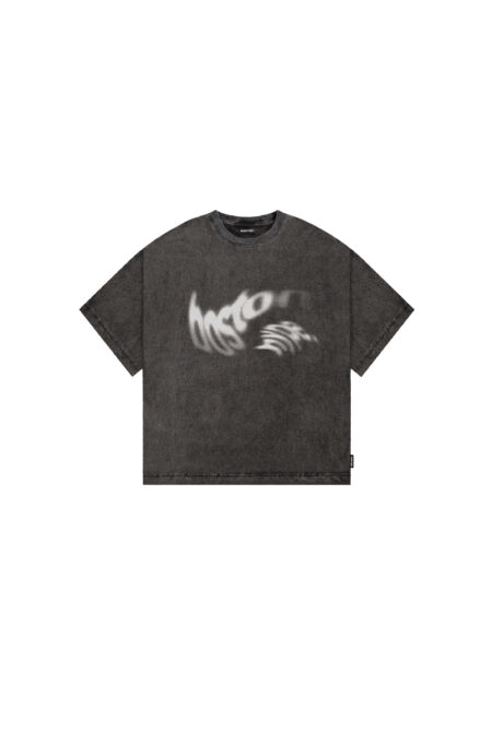 Remera Boxy Swirl Negro Acid Wash