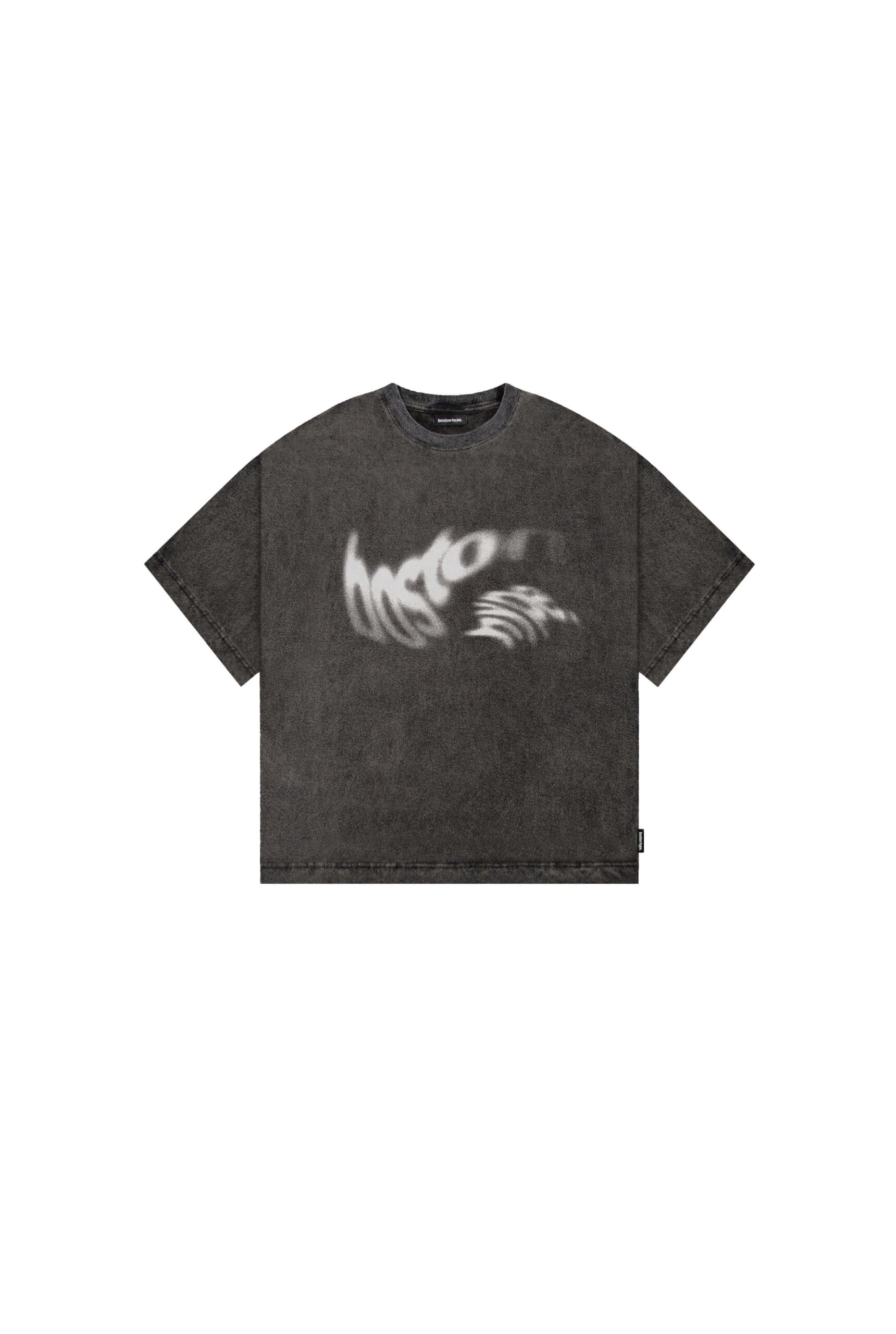 Remera Boxy Swirl Negro Acid Wash