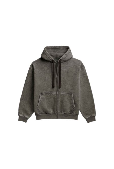 Zip Up Gris Claro Acid Wash