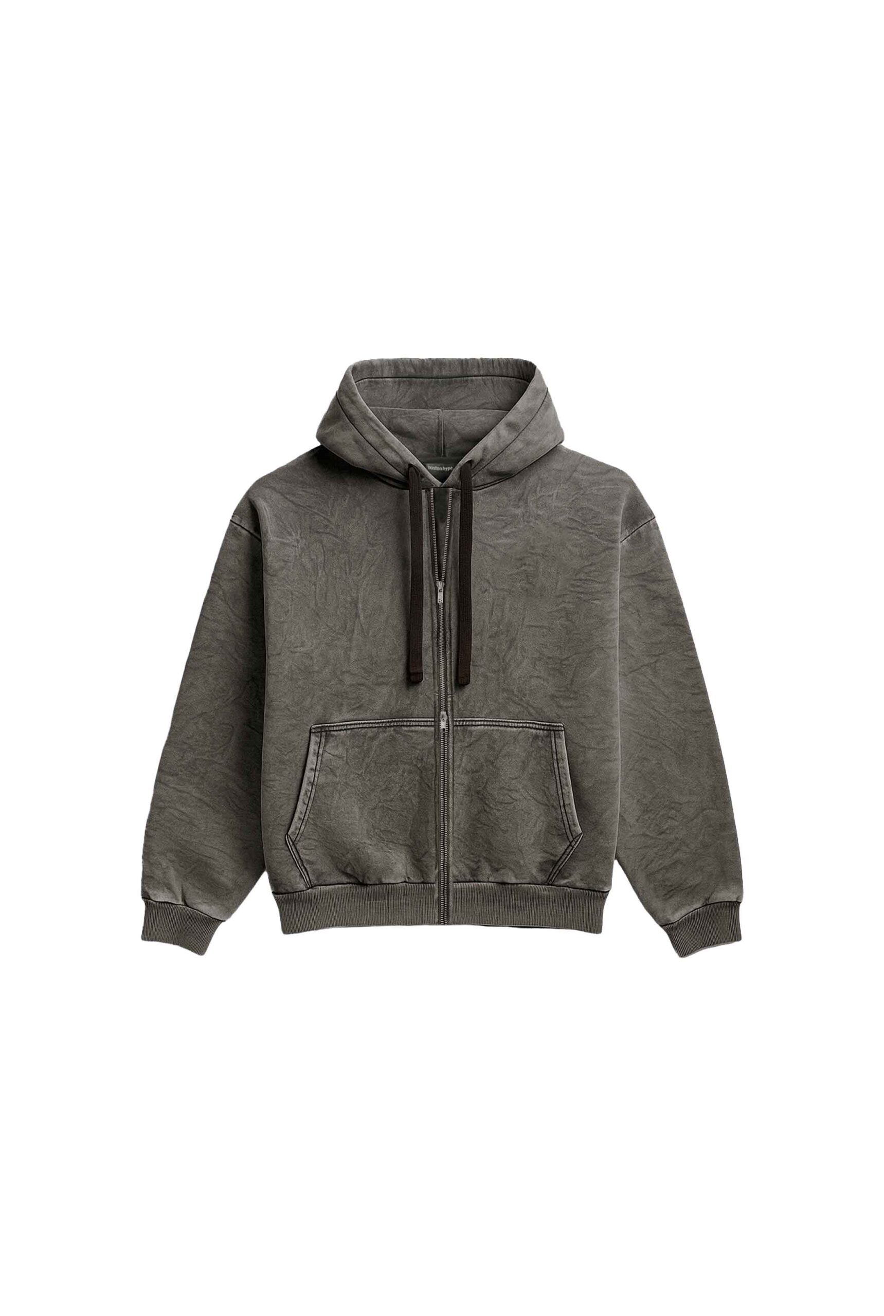 Zip Up Gris Claro Acid Wash