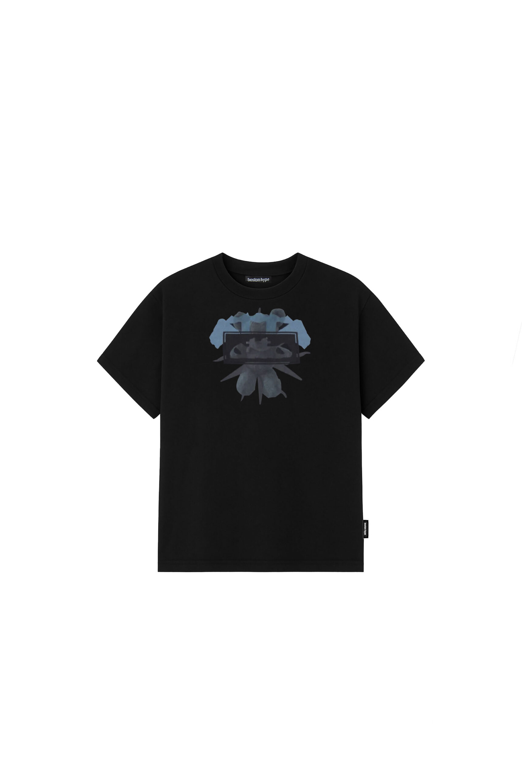 Remera Regular Fit Croped Utopia Negra