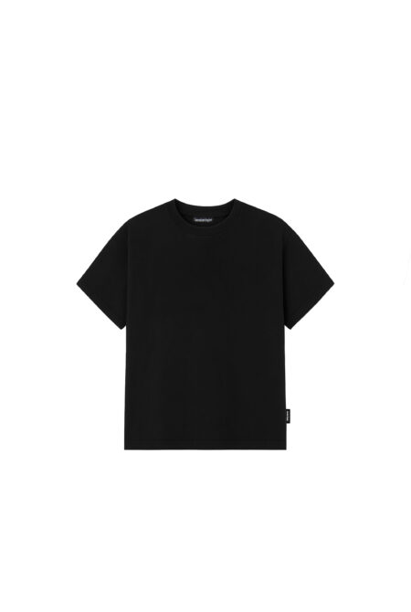 Remera Regular Fit Croped Negra Liso