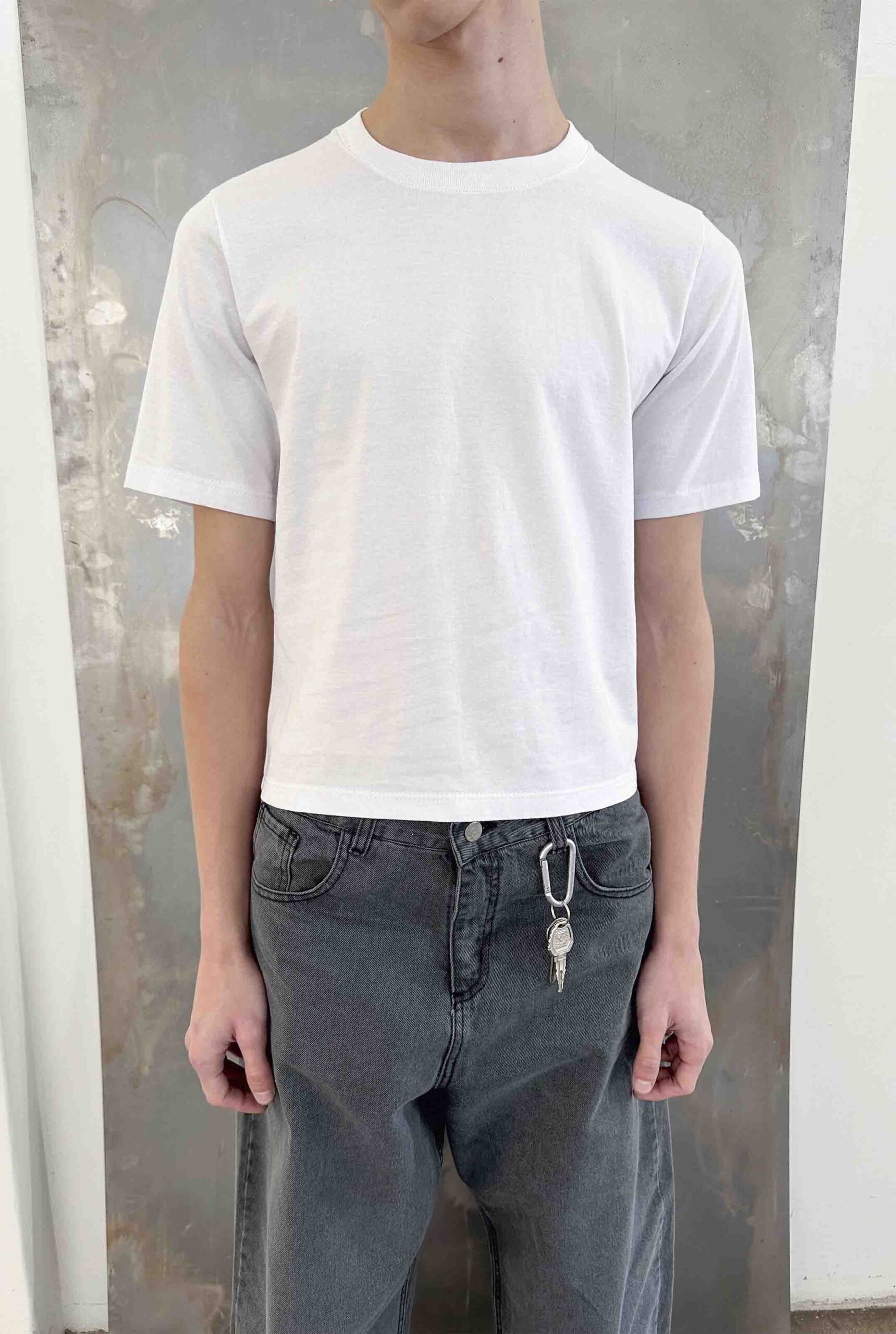 Imagen 2 de Remera Regular Fit Cropped Blanca Liso