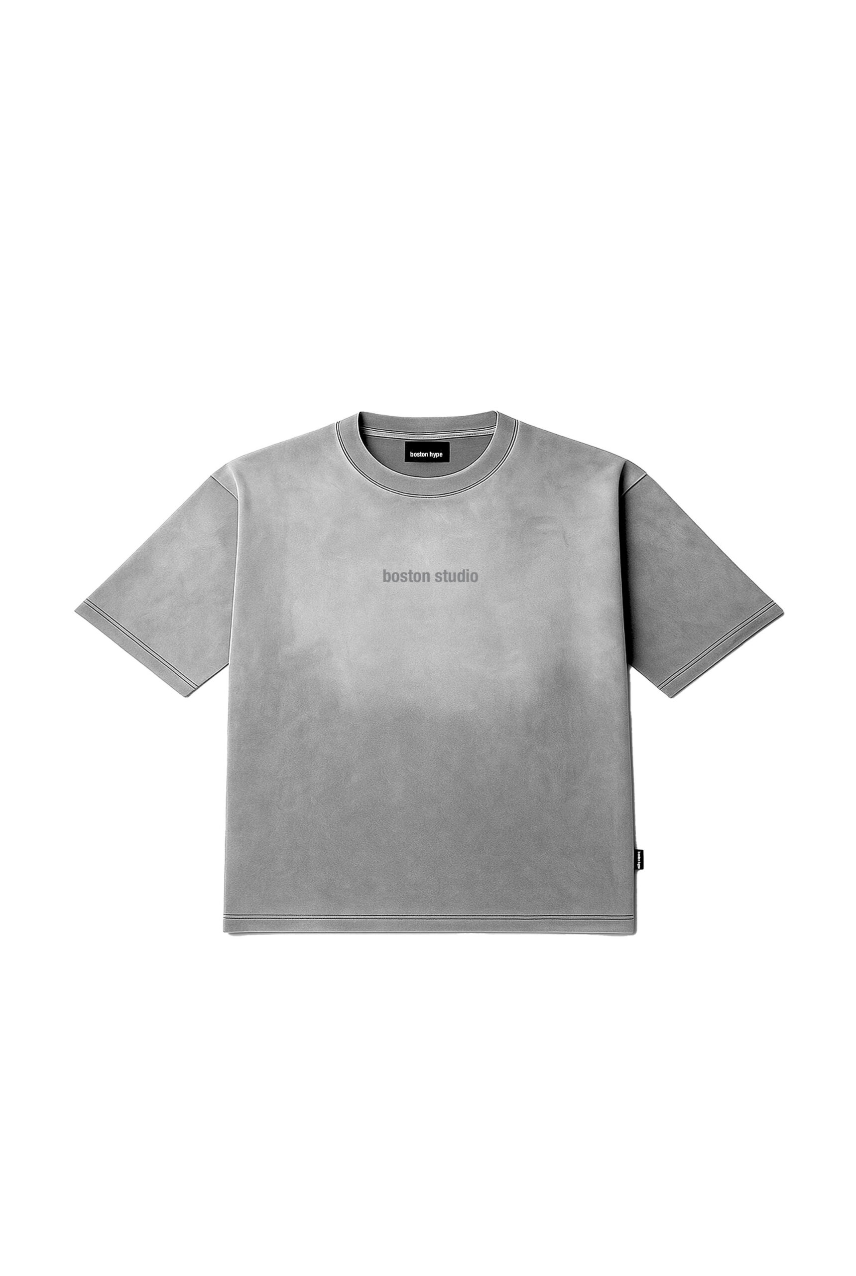 Remera Boxy Studio Acid Wash Gris claro Localizado