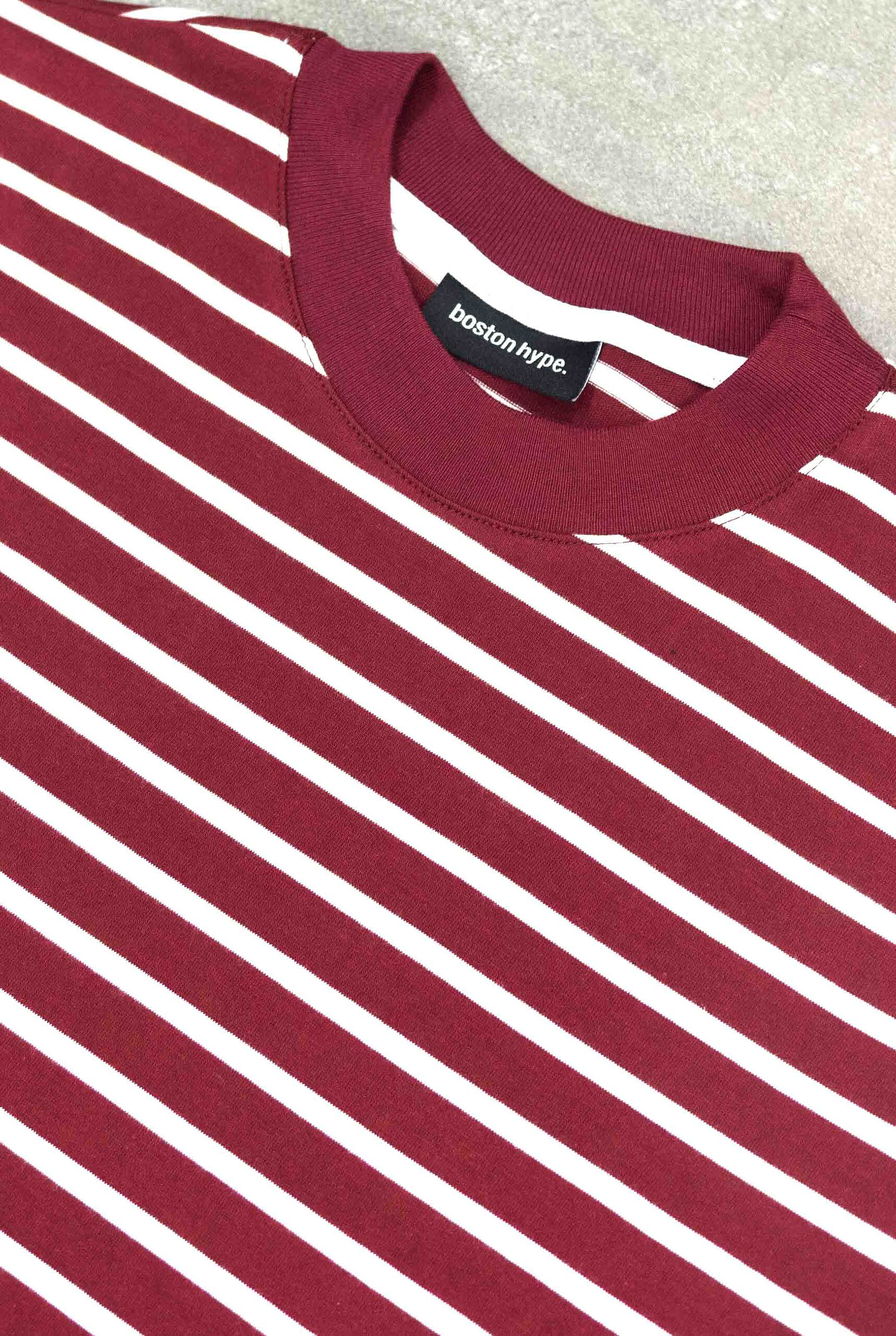 Imagen 2 de Remera Manga Larga Boxy Raya bordo