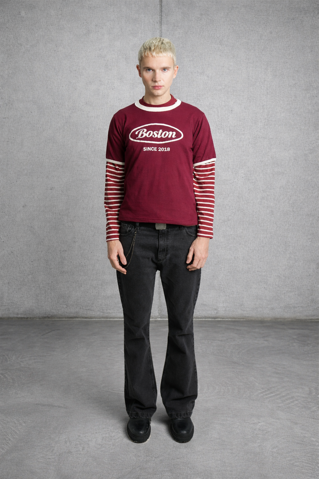 Imagen 2 de Remera Regular Fit Cropped Bordo Vintage