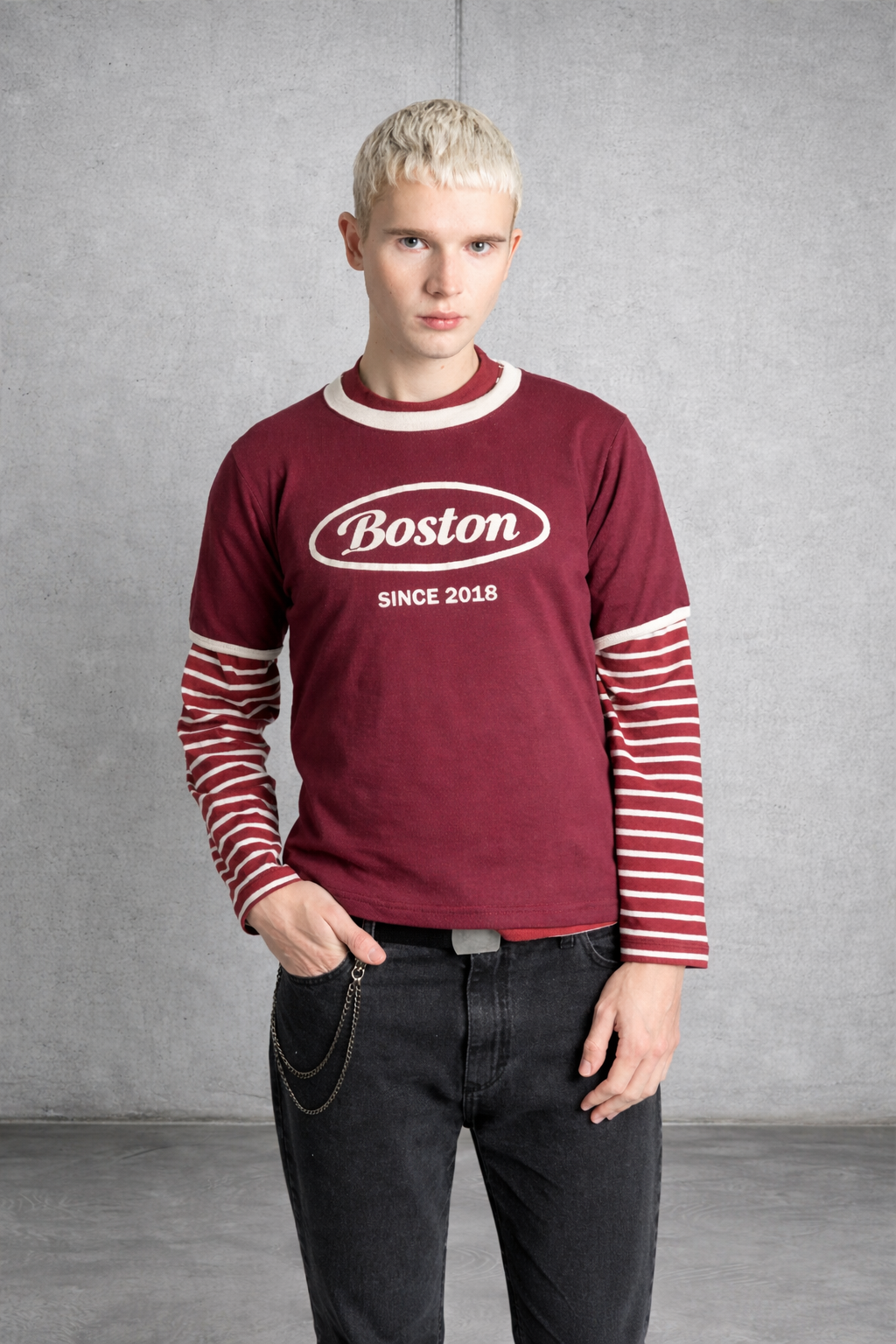 Imagen 4 de Remera Regular Fit Cropped Bordo Vintage