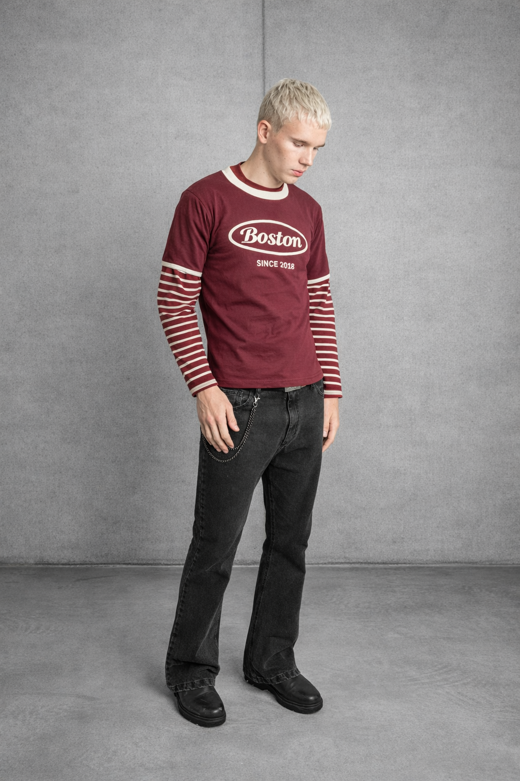 Imagen 5 de Remera Regular Fit Cropped Bordo Vintage