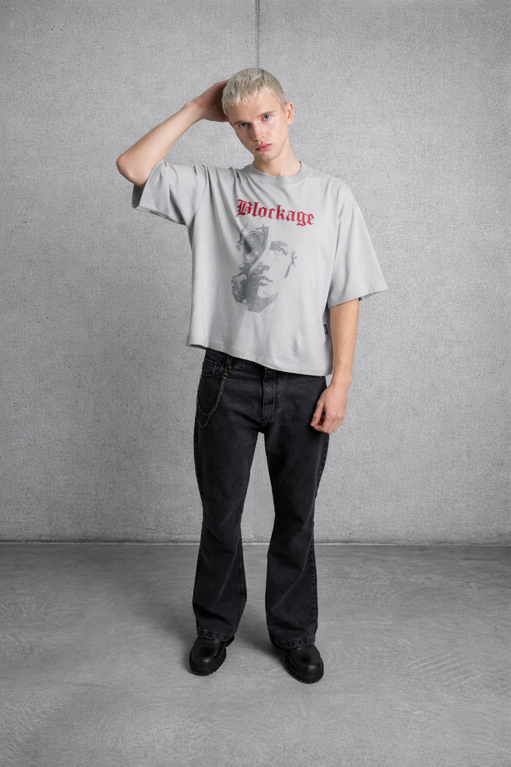 Imagen 5 de Remera Boxy Gris Claro Blockage