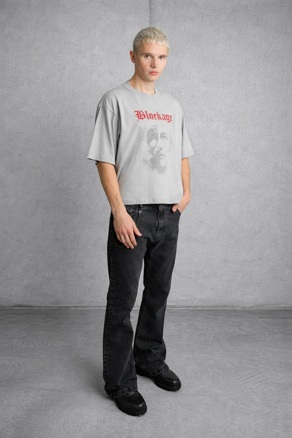 Imagen 4 de Remera Boxy Gris Claro Blockage