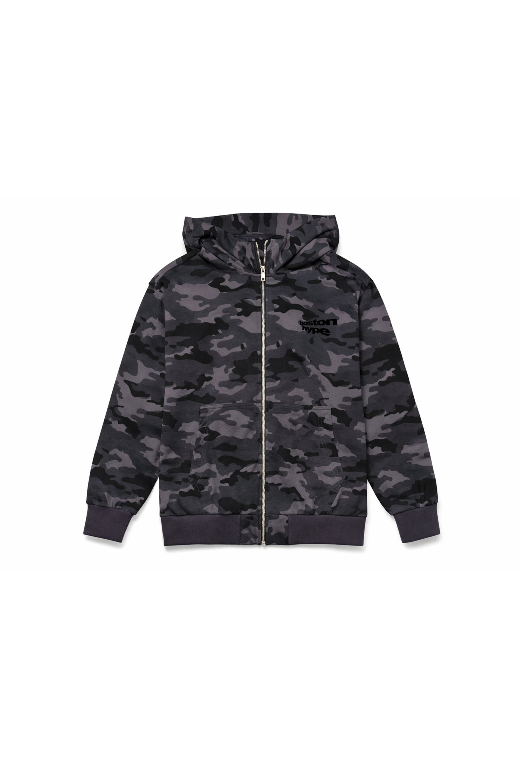Zip Up Camo Gris Boston Negro