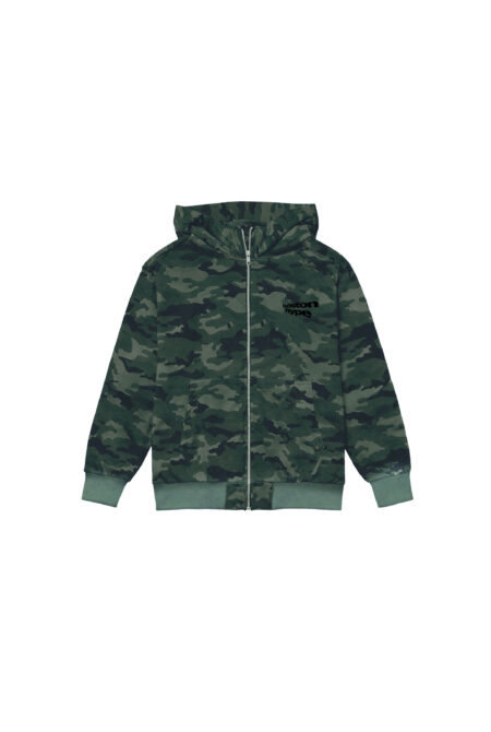 Zip Up Camo Verde Boston Negro