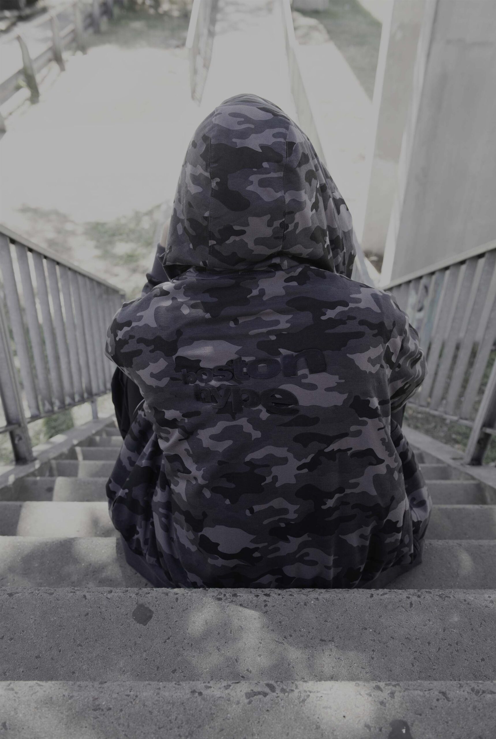 Imagen 4 de Zip Up Camo Gris Boston Negro