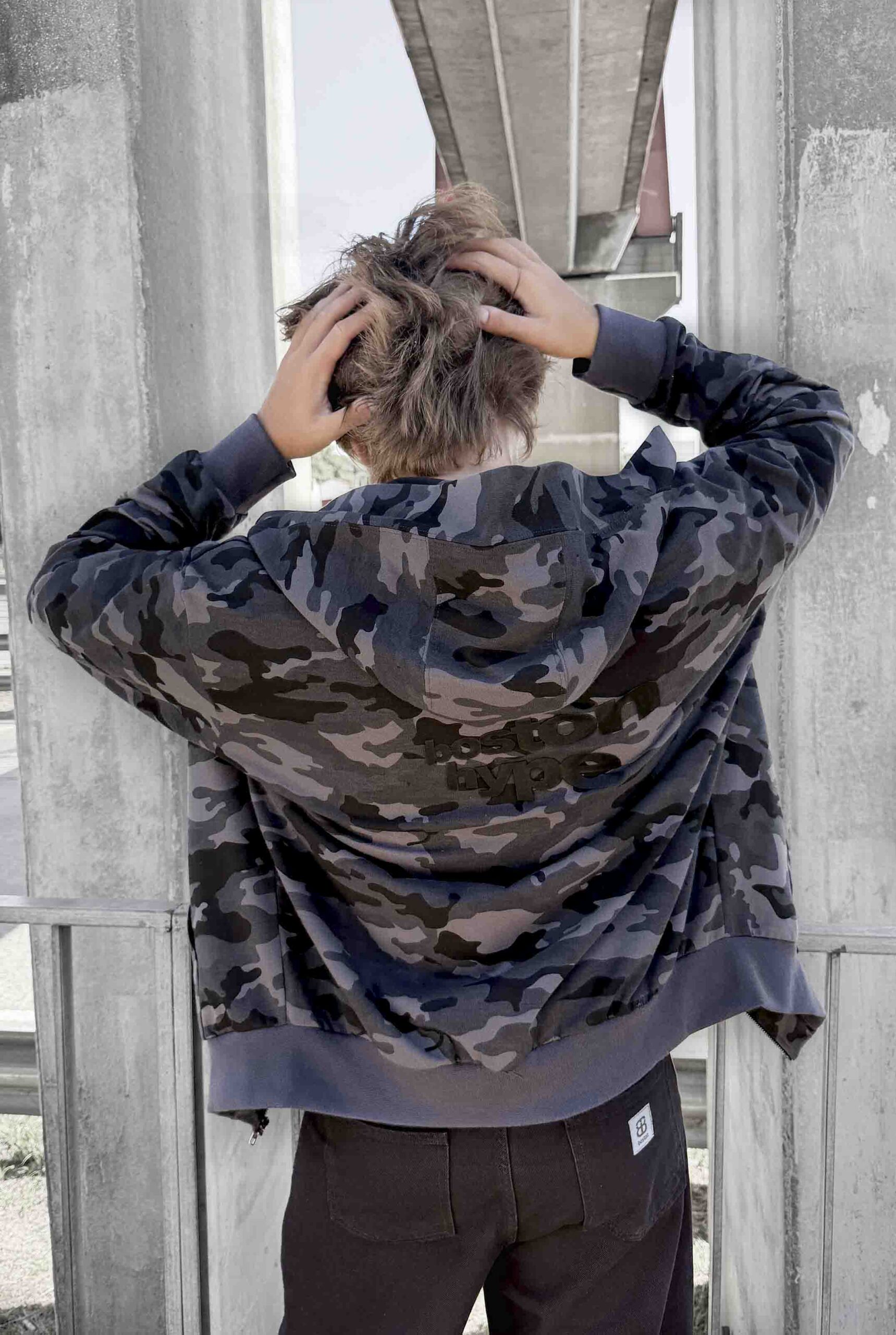 Imagen 6 de Zip Up Camo Gris Boston Negro