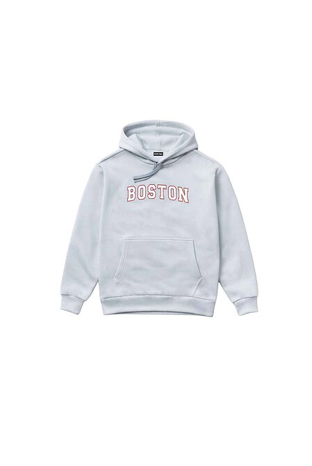 Hoodie Boxy Gris Claro Logo