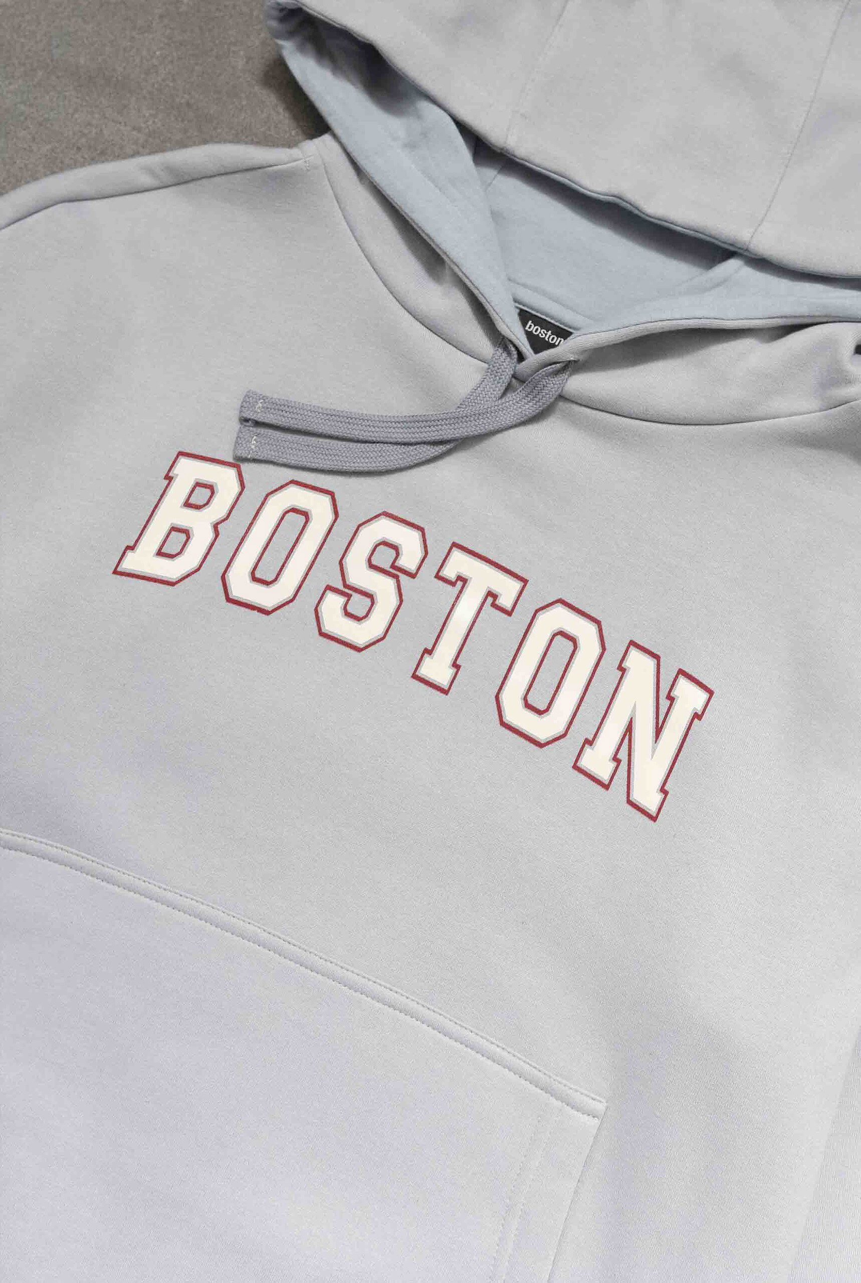 Imagen 3 de Hoodie Boxy Gris Claro Logo