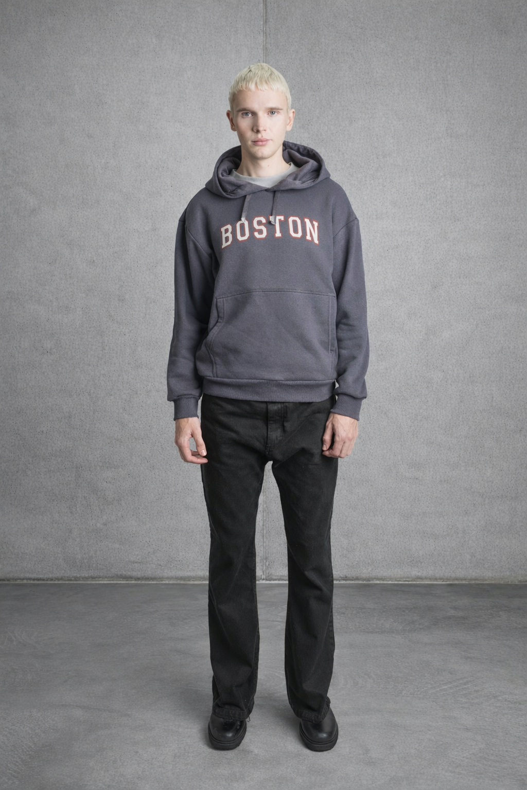 Imagen 4 de Hoodie Boxy Gris Acero Logo