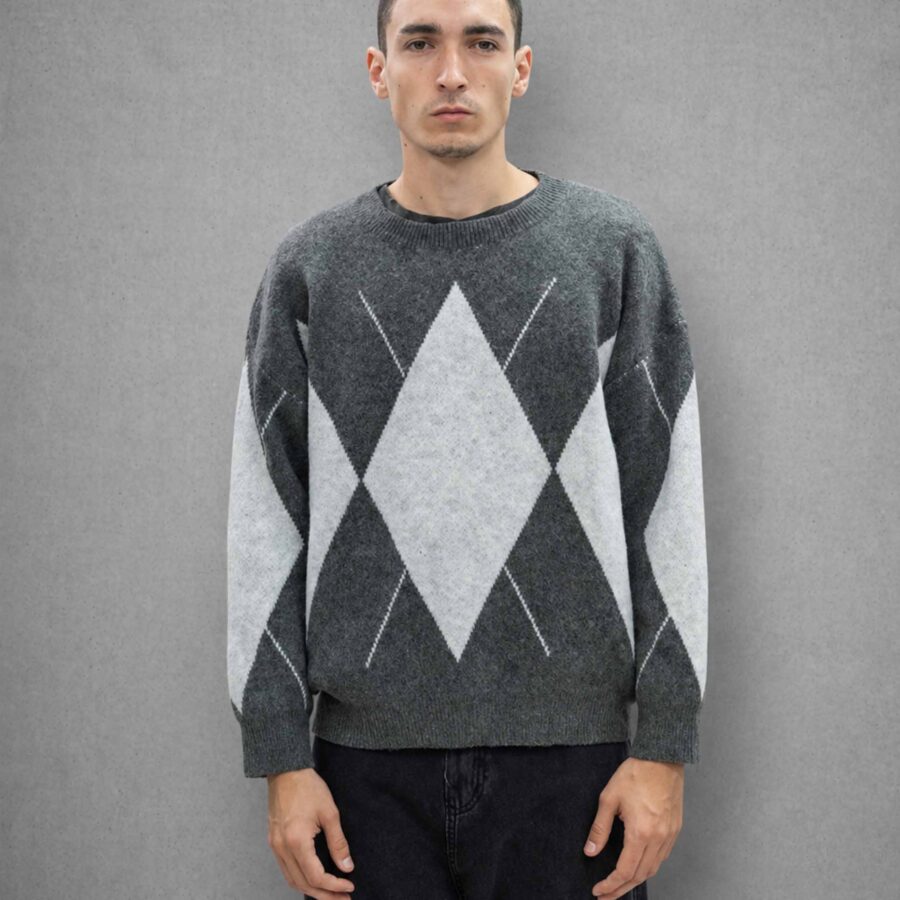 Imagen 2 de Sweater Rombos Gris
