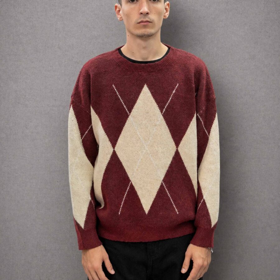 Imagen 2 de Sweter Rombos Bordo
