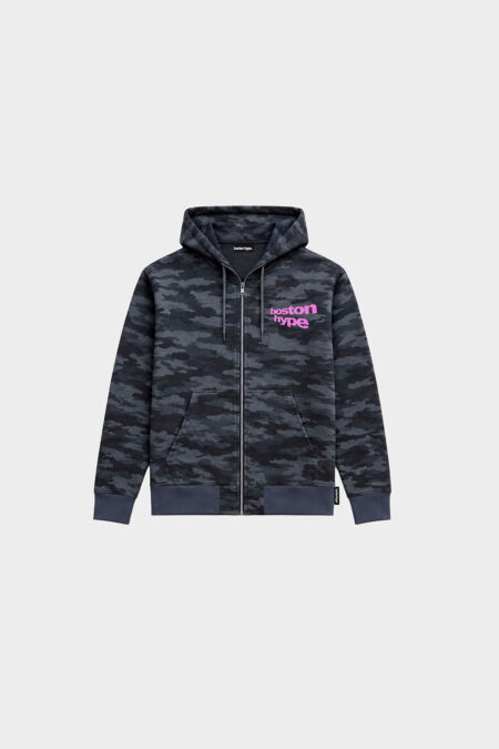 Zip up camo gris boston rosa
