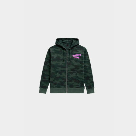 Zip up camo verde boston rosa