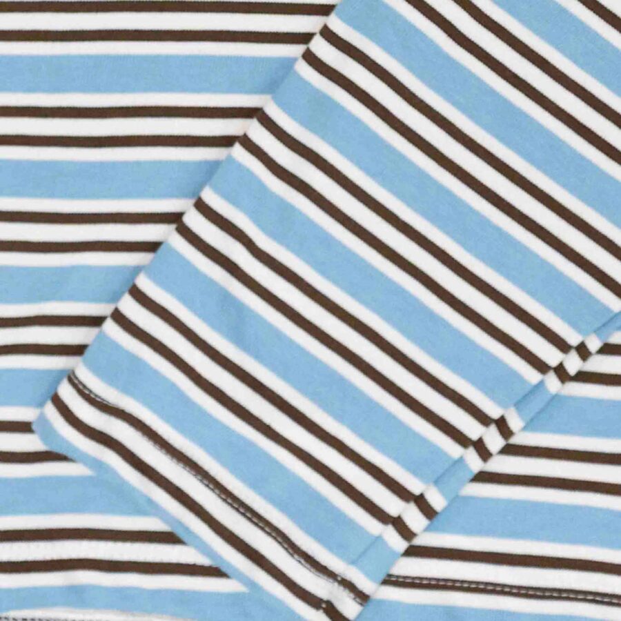 Imagen 5 de Remera regular boxy raya marrón celeste