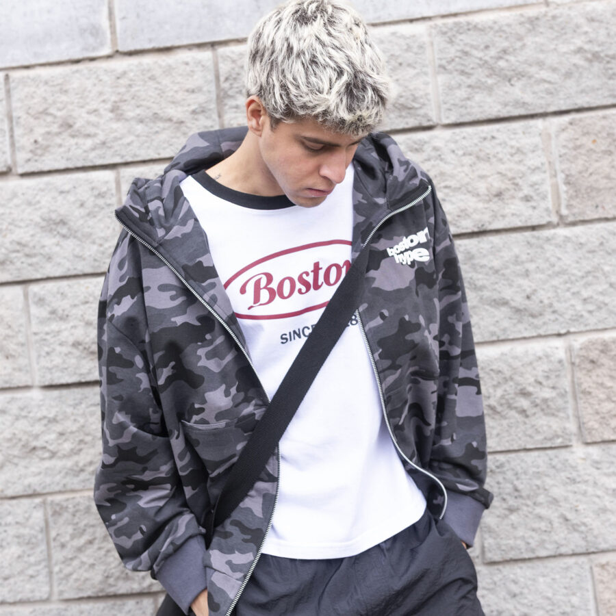 Imagen 3 de Zip Up Camo Gris Boston Blanco
