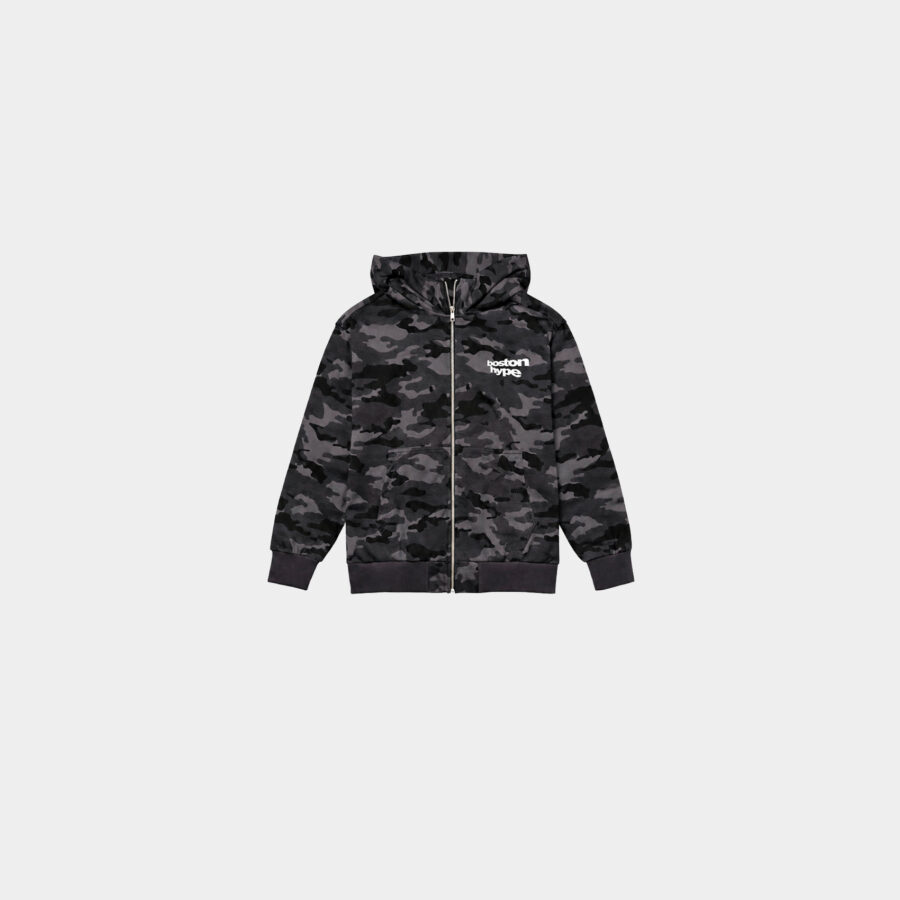 Zip Up Camo Gris Boston Blanco