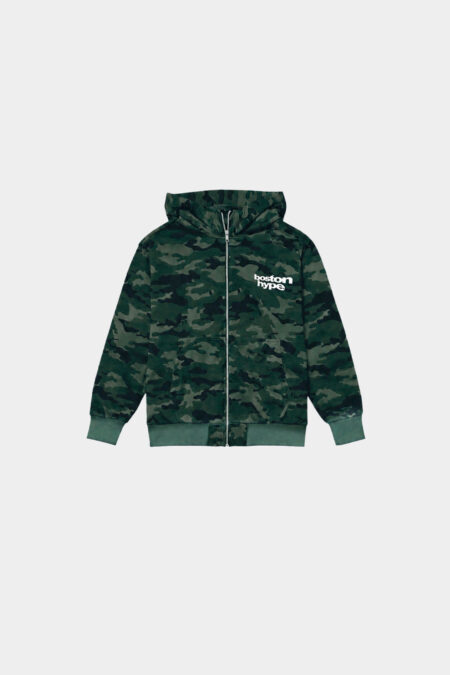 Zip Up Camo Verde Boston Blanco