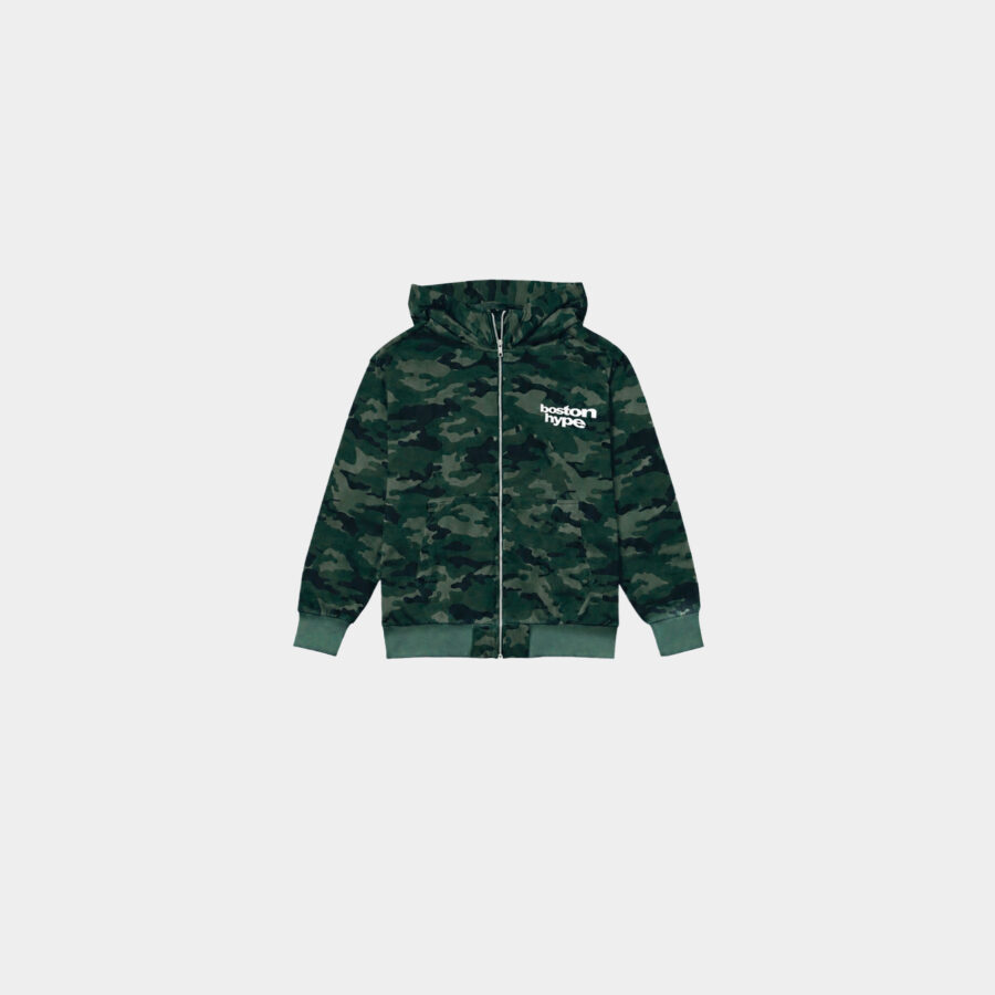 Zip Up Camo Verde Boston Blanco